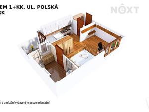 Pronájem bytu 1+kk, Šumperk, Polská, 34 m2