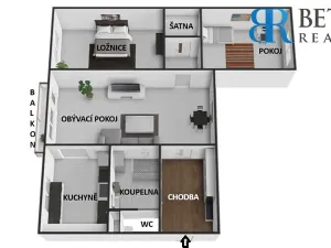 Prodej bytu 3+1, Přerov, Jasínkova, 74 m2