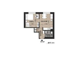 Prodej bytu 1+1, Brno, Herčíkova, 34 m2