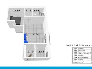 Pronájem bytu 2+1, Horoušany - Horoušánky, Hlavní, 55 m2