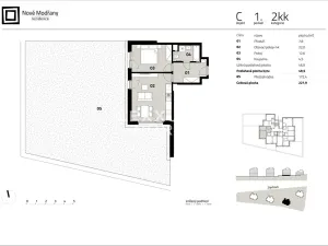 Pronájem bytu 2+kk, Praha - Modřany, Zlochova, 50 m2