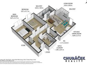 Prodej bytu 3+kk, Praha - Dolní Měcholupy, Honzíkova, 77 m2