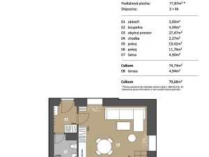 Pronájem bytu 3+kk, Brno, Stará, 78 m2