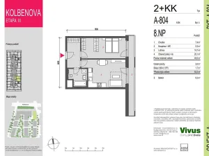 Prodej bytu 2+kk, Praha - Vysočany, Smržových, 53 m2