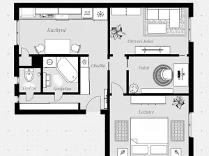 Pronájem bytu 2+1, České Budějovice, Čéčova, 64 m2