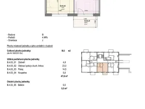 Prodej bytu 2+kk, Brno, Kalová, 50 m2