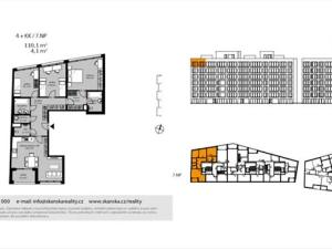 Pronájem bytu 4+kk, Praha - Karlín, Breitfeldova, 110 m2