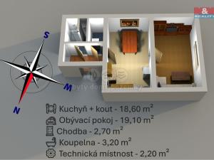 Pronájem bytu 2+kk, Golčův Jeníkov, Havlíčkovo náměstí, 46 m2