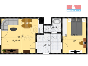 Pronájem bytu 2+kk, Děčín - Děčín V-Rozbělesy, Závodní, 42 m2