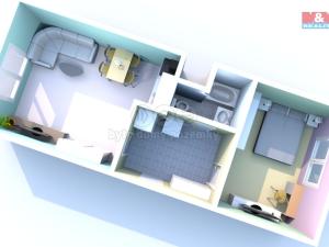 Pronájem bytu 2+kk, Děčín - Děčín V-Rozbělesy, Závodní, 42 m2