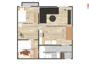 Prodej bytu 3+kk, Šestajovice, Komenského, 48 m2