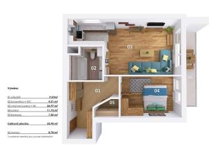 Pronájem bytu 2+kk, Praha - Dubeč, Dubeckého, 53 m2