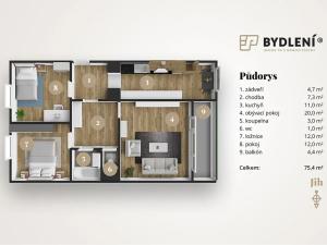 Prodej bytu 3+1, Teplice, Přítkovská, 75 m2