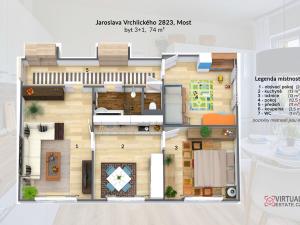 Pronájem bytu 3+1, Most, Jaroslava Vrchlického, 69 m2