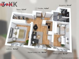 Prodej bytu 3+kk, Pardubice - Zelené Předměstí, Benešovo náměstí, 57 m2