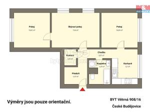 Prodej bytu 3+1, České Budějovice, Větrná, 64 m2