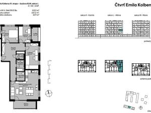 Prodej bytu 4+kk, Praha - Vysočany, Kaliberové, 107 m2