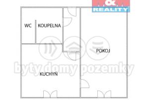 Pronájem bytu 1+1, Chomutov, Písečná, 36 m2