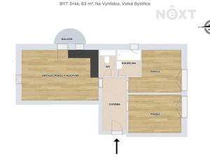 Prodej bytu 3+kk, Velká Bystřice, Na Vyhlídce, 63 m2