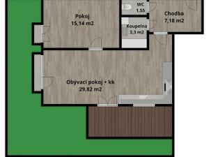 Prodej bytu 2+kk, Hradec Králové, Meruňková, 60 m2