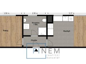 Pronájem bytu 2+kk, Kralupy nad Vltavou - Lobeček, Cesta brigádníků, 40 m2