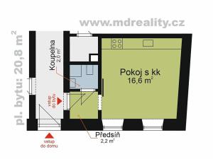 Pronájem bytu 1+kk, Jihlava, Havlíčkova, 21 m2