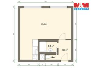 Pronájem bytu 1+kk, Praha - Čimice, Ouholická, 36 m2