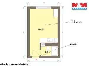 Pronájem bytu 1+kk, Mariánské Lázně - Úšovice, Hroznatova, 19 m2