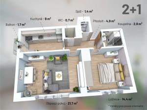 Pronájem bytu 2+1, Praha - Vršovice, Vršovická, 55 m2