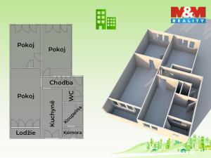 Prodej bytu 3+1, Nový Hrozenkov, 74 m2