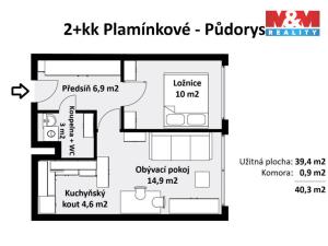 Prodej bytu 2+kk, Praha - Nusle, Plamínkové, 40 m2