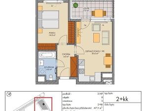 Prodej bytu 2+kk, Praha - Hlubočepy, Hugo Haase, 47 m2