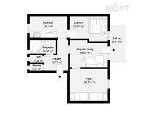 Prodej bytu 3+1, Líně, 60 m2