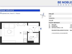 Prodej bytu 1+kk, Praha - Vršovice, Kubánské náměstí, 22 m2