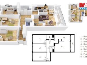 Prodej bytu 4+1, Praha - Chodov, Klapálkova, 90 m2