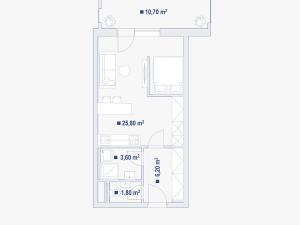 Pronájem bytu 1+kk, Brno - Komárov, Komárovská, 39 m2