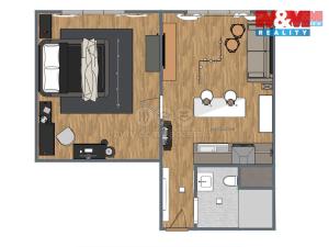 Pronájem bytu 1+1, Žatec, Černobýla, 35 m2