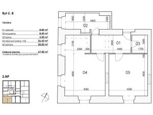 Prodej bytu 2+kk, Postupice, Blanická, 67 m2