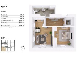 Prodej bytu 2+kk, Postupice, Blanická, 67 m2