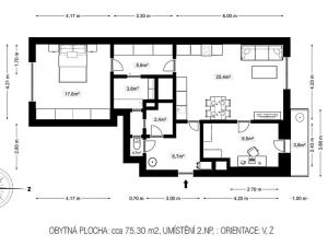 Pronájem bytu 3+kk, Hradec Králové, Smetanovo nábřeží, 75 m2