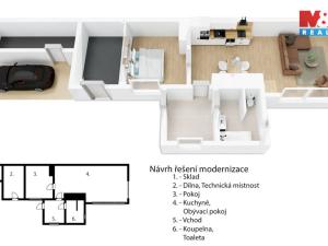 Prodej rodinného domu, Hluboš, 46 m2