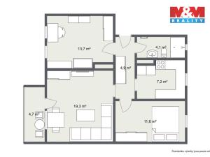 Prodej bytu 3+1, Cheb, Obětí nacismu, 68 m2