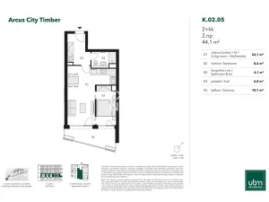 Prodej bytu 2+kk, Praha - Stodůlky, Nekonečného, 45 m2