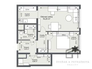 Pronájem bytu 2+kk, Praha - Ruzyně, Žukovského, 47 m2