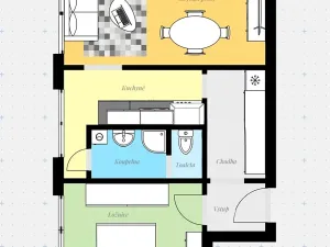 Prodej bytu 2+1, Kaplice, Míru, 58 m2