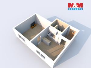 Pronájem bytu 2+kk, Ústí nad Labem - Severní Terasa, Glennova, 36 m2