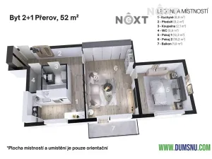 Prodej bytu 2+1, Přerov, bří Hovůrkových, 50 m2