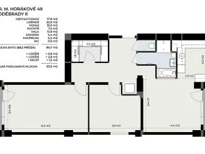 Prodej bytu 3+1, Poděbrady, Dr. Horákové, 86 m2