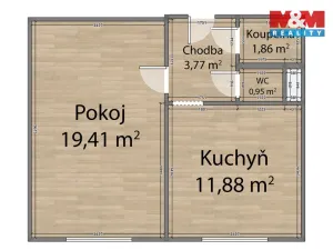 Prodej bytu 1+1, Praha, Na domovině, 38 m2
