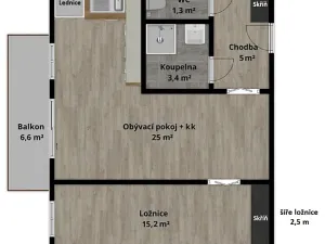 Pronájem bytu 2+kk, Zlín, 50 m2